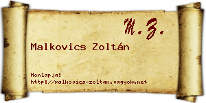 Malkovics Zoltán névjegykártya