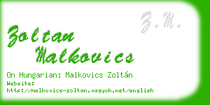 zoltan malkovics business card